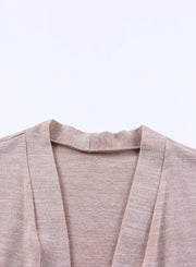 Pink Tunic Back Open Front Cardigan with Pockets