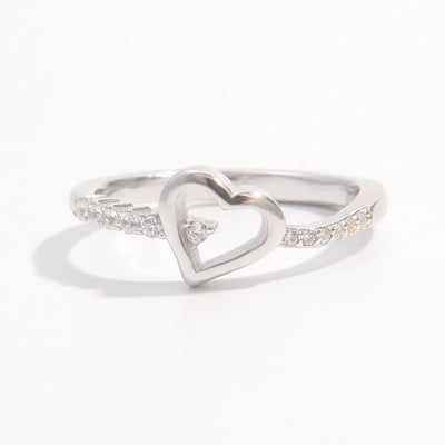 925 Sterling Silver Zircon Heart Ring