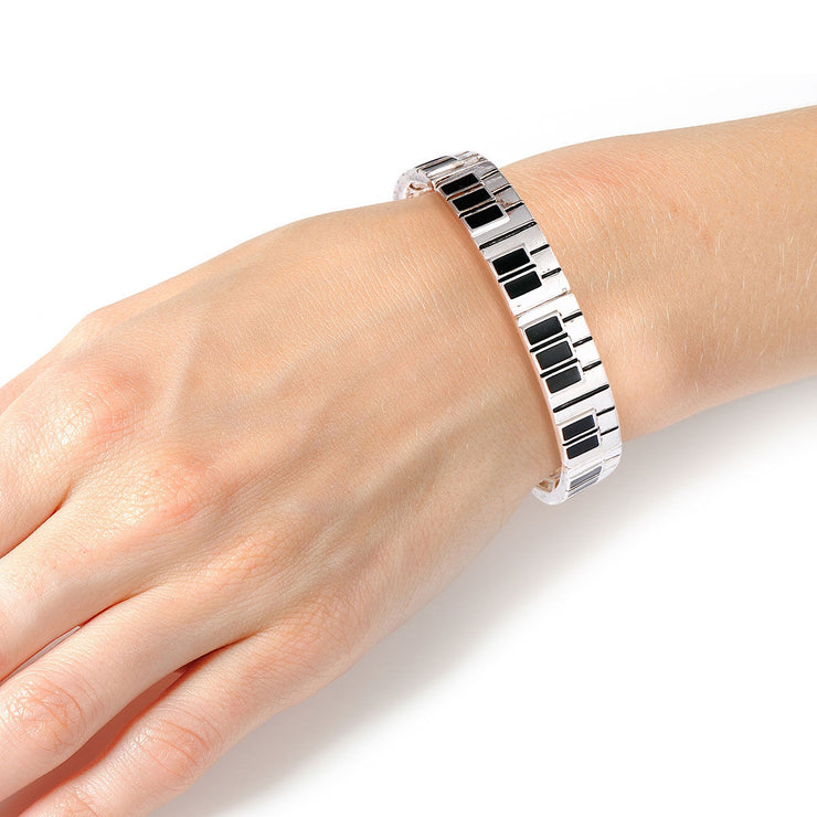 Burnished Silver Piano Keys Bracelet