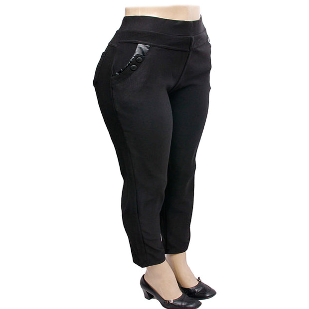 Plus Size 5XL Button Pocket Leggings