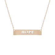 Gold Cutout HOPE Plate Necklace