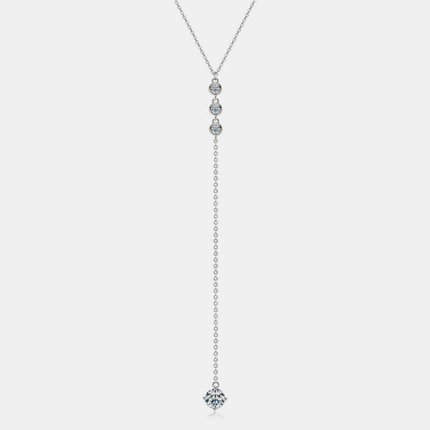 1.3 Carat Moissanite 925 Sterling Silver Drop Necklace