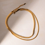 18K Gold-Plated Double Layered Necklace