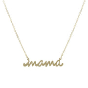 Gold Script Mama Pendant Necklace