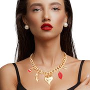 Gold Boutique Heart Charm Chain