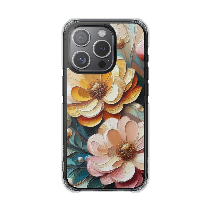 FASHION JUNKY - Oil Painted Pastel Flower Magnetic Clear Impact Case