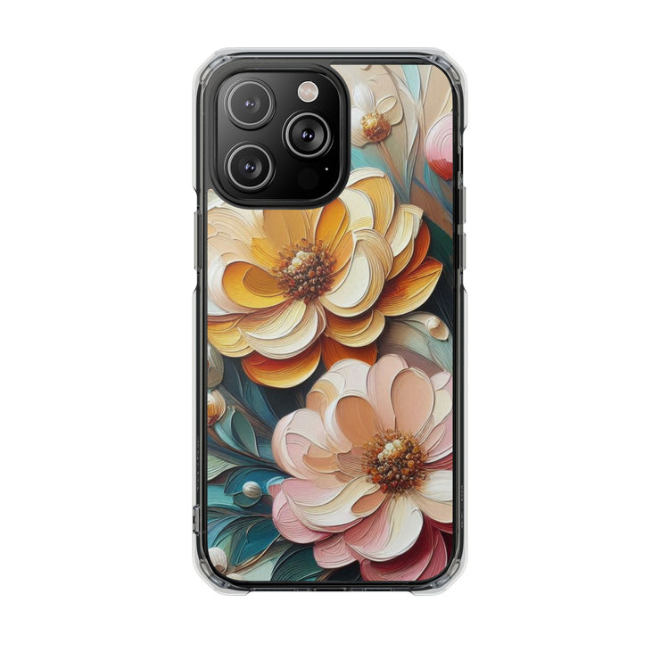 FASHION JUNKY - Oil Painted Pastel Flower Magnetic Clear Impact Case