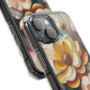 FASHION JUNKY - Oil Painted Pastel Flower Magnetic Clear Impact Case