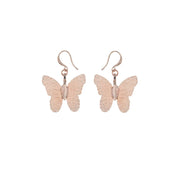 Rose Gold Dipped Real Leaf Butterfly Earrings