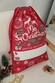 White Christmas Drawstring Large Gift Bag 50*66cm