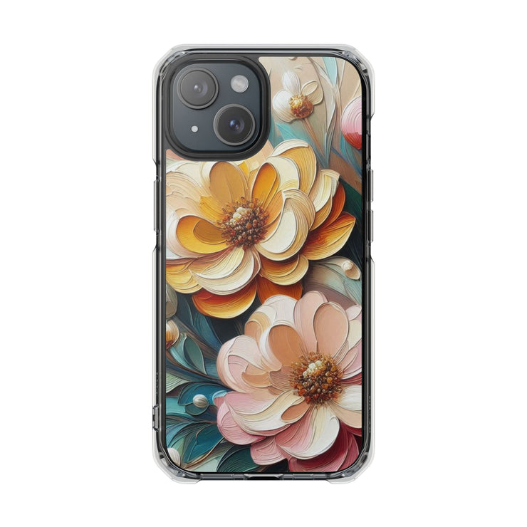 FASHION JUNKY - Oil Painted Pastel Flower Magnetic Clear Impact Case