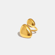 18K Gold-Plated Irregular Bypass Ring