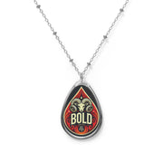 Bold Aries Zodiac Oval Necklace – Fiery Ram Pendant with Constellation Design