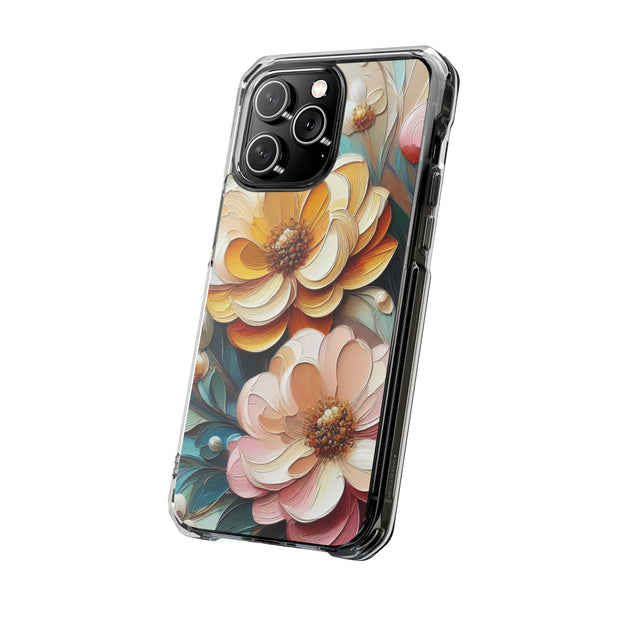 FASHION JUNKY - Oil Painted Pastel Flower Magnetic Clear Impact Case