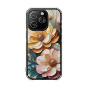 FASHION JUNKY - Oil Painted Pastel Flower Magnetic Clear Impact Case