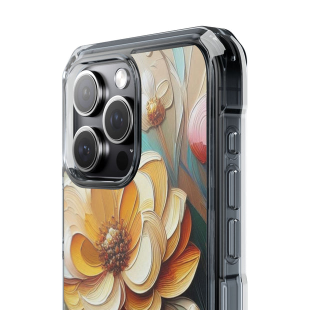 FASHION JUNKY - Oil Painted Pastel Flower Magnetic Clear Impact Case