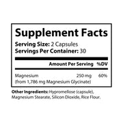 Iris Cosmetics - Magnesium Glycinate Supplement (60 Capsules)