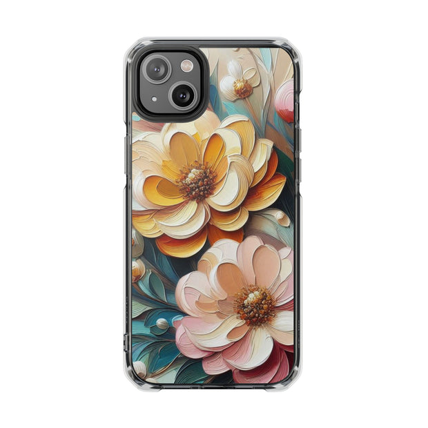 FASHION JUNKY - Oil Painted Pastel Flower Magnetic Clear Impact Case