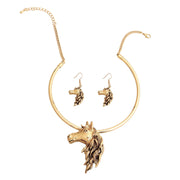 Burnished Gold Horse Necklace