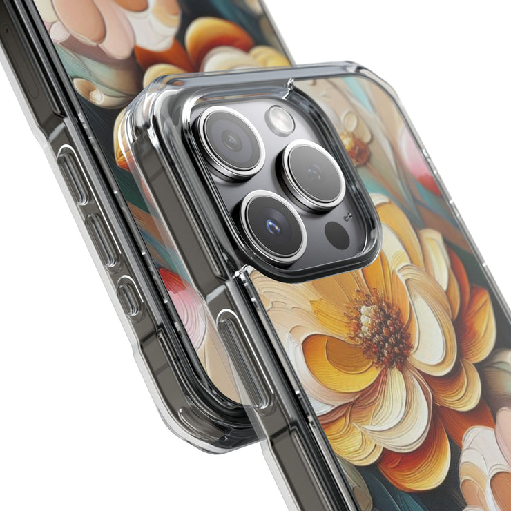 FASHION JUNKY - Oil Painted Pastel Flower Magnetic Clear Impact Case