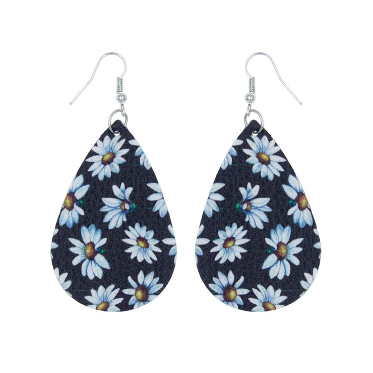 Daisy Printed Teardrop Earrings