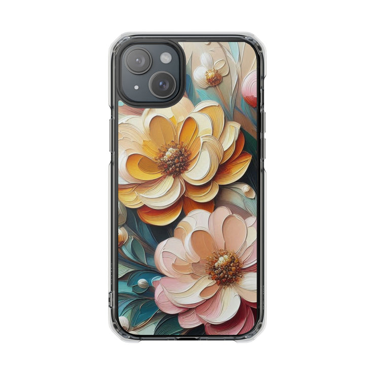 FASHION JUNKY - Oil Painted Pastel Flower Magnetic Clear Impact Case