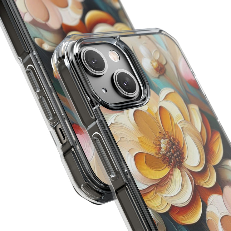 FASHION JUNKY - Oil Painted Pastel Flower Magnetic Clear Impact Case