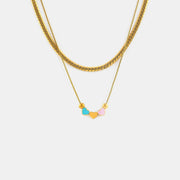 18K Gold-Plated Double Layered Heart Necklace