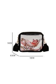 Black Clear PVC Leather Strap Crossbody Bag