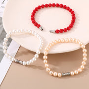 Stainless Steel Shell Pearl Bead Bracelet