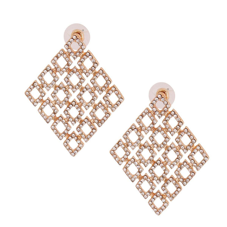 Gold Filigree Diamond Rhinestone Studs