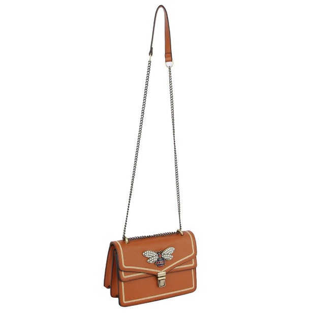 Brown Bee Dual Compartment Shoulder Bag