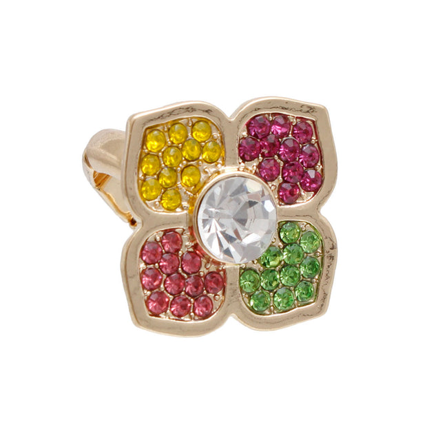 Rainbow Elegance: Flower Ring