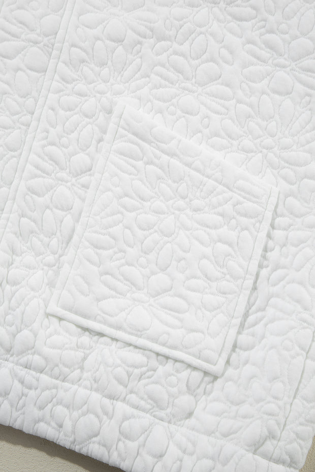 White Floral Quilted Jacket