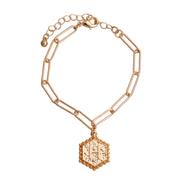 H Hexagon Initial Charm Bracelet