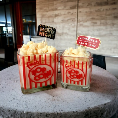 Popcorn theme scented soy wax candles