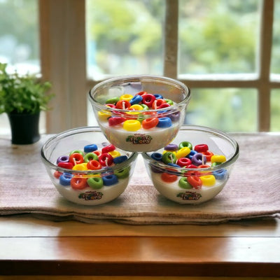 Froot loops scented soy wax candle in bowl