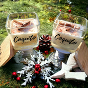 Coquito theme scented soy wax candle