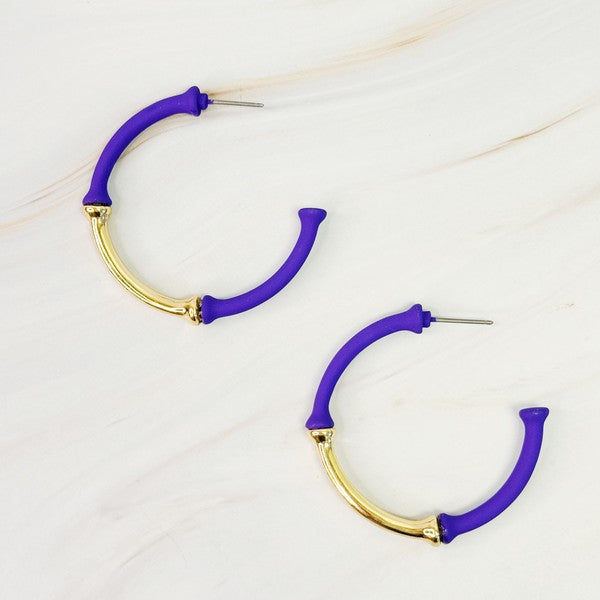 Color Coated Bamboo Hoop Earrings