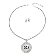 Silver and White Infinity Pendant Necklace