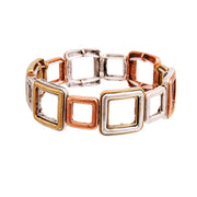 Multicolored Mixed Metal Square Bracelet