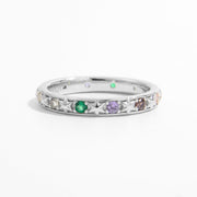 925 Sterling Silver Inlaid Zircon Ring