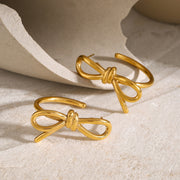 18K Gold-Plated Bow C-Hoop Earrings