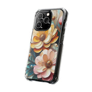 FASHION JUNKY - Oil Painted Pastel Flower Magnetic Clear Impact Case