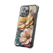 FASHION JUNKY - Oil Painted Pastel Flower Magnetic Clear Impact Case