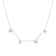 Silver MAMA Station Necklace