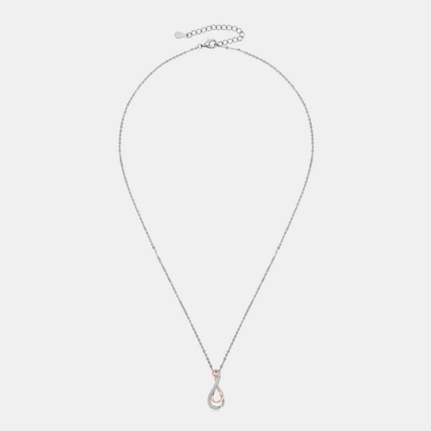 925 Sterling Silver Inlaid Moissanite Infinity Pendant Necklace