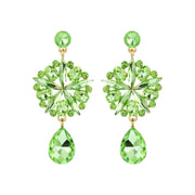 Lime Crystal Burst Earrings