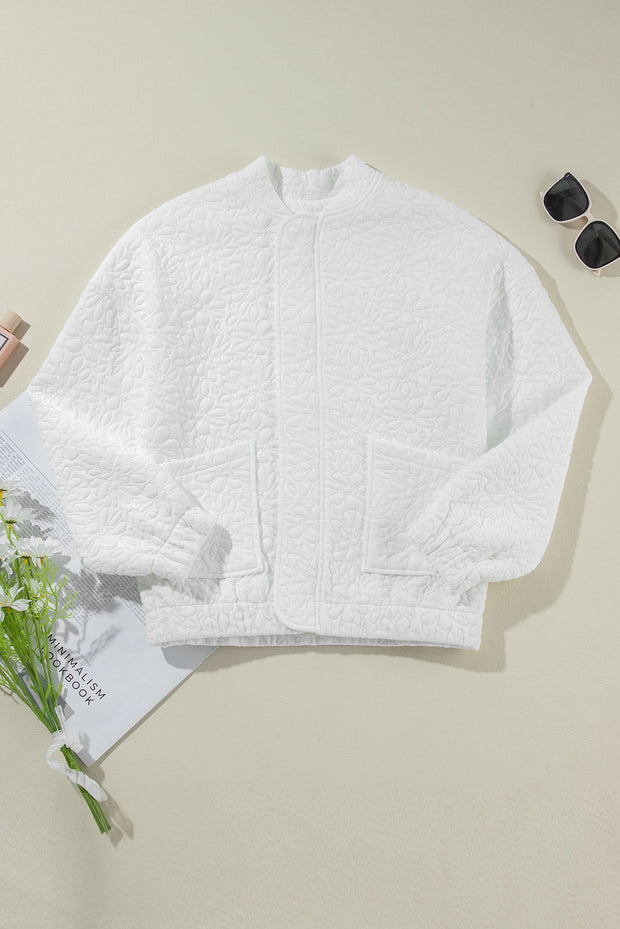 White Floral Quilted Jacket