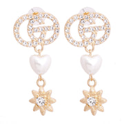 Rhinestone Radiance: Heart Star Earrings